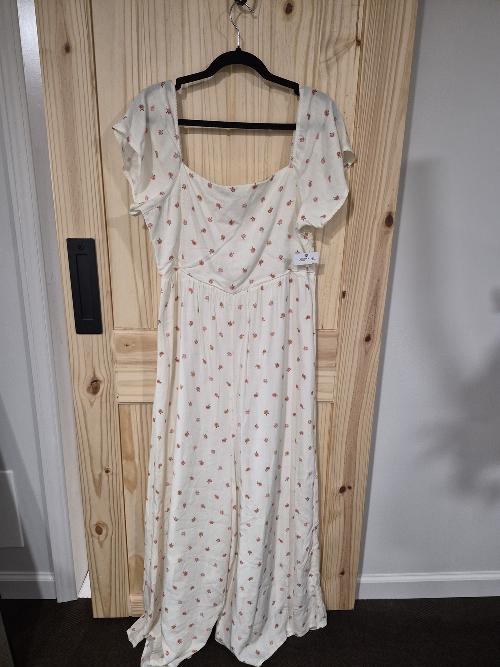 O'Neill Cream Pant Romper with Peach Rose Print